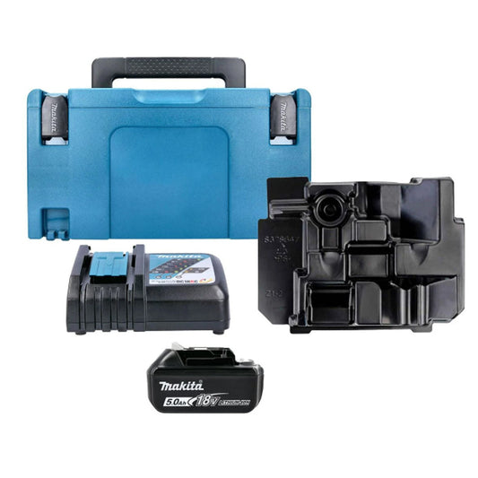 Makita BL1850 18V Li-Ion 5.0Ah Battery Kit – Includes DC18RC Charger and Type 3 Storage Case for Easy Charging and Storage.